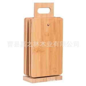 Planche à découper carrée en bois créative avec support, planche à découper de cuisine en bois, peut être accrochée, en bois massif double face pour aliments pour bébés - Product Image 5