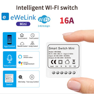Ewelink รีโมทคอนโทรลแอปควบคุมด้วยเสียงที่ใช้ได้กับ <span class=keywords><strong>Alexa</strong></span> Google Home WiFi สวิตช์ตกแต่งบ้านอัจฉริยะขนาดมินิ16A รีโมทคอนโทรลสองขั้ว - Product Image 4