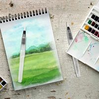 Lot de 12 pinceaux plats rechargeables pour artistes, assortiment de stylos pinceaux à aquarelle en nylon pour le dessin