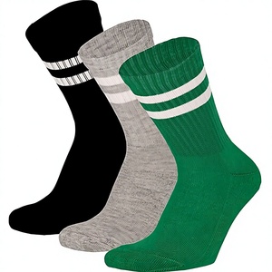 Wholesale High Quality 3 Stripes Athletic Crew <b>Socks</b> Breathable <b>Moisture</b> Wicking Cotton Sport <b>Socks</b> for Men & Women - Product Image 4