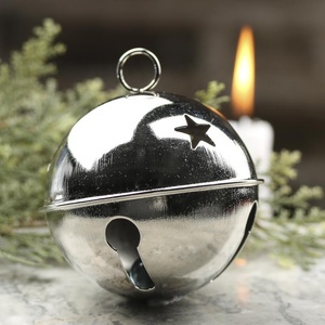 Grande cloche de Noël décorative en métal doré argenté de 80 mm 100 mm 120 mm - Product Image 2
