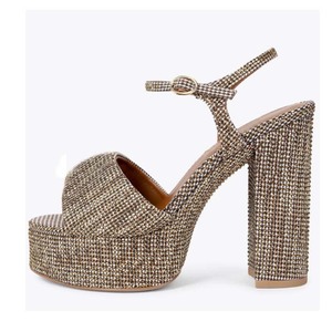 Women's Summer New Style Ankle-Strap High <b>Heels</b> with Platform, Rhinestones, Thick Block <b>Heel</b> Fashionable Versatile Sandals - Product Image 2