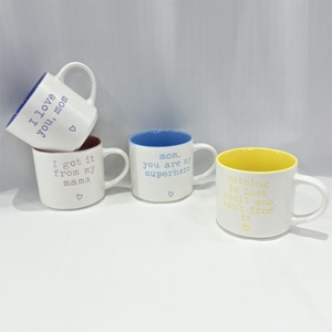New Design Good Quality Matte <b>Ceramic</b> <b>Mug</b> Logo Cartoon Pattern Eco-friendly Minimalist Dishwasher Microwave Safe Stoneware <b>Mug</b> - Product Image 3