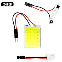 OEM blanc COB 15/24/36/48 puces LED éclairage panneau Auto intérieur dôme voiture ampoule lampe avec 2 adaptateurs