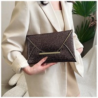 Tas tangan dompet genggam logam untuk wanita, tas malam mewah dengan penutup, pola batu geometris mata jahat untuk pesta pernikahan