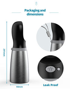 Mangkuk air tahan bocor untuk anjing, mangkuk botol minum penahan panas hewan peliharaan tahan bocor bahan baja tahan karat untuk anjing - Product Image 2