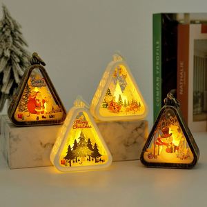 Linterna Navideña Luminosa, Luz Nocturna Redonda y Triangular, Santa, Muñeco de Nieve, Reno, Vela LED de Imitación, Decoración Retro para Escritorio, Regalo para Fiestas - Product Image 4
