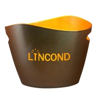 Secchiello per il ghiaccio a LED in plastica ovale grande da 5 litri Champagne birra vino bevande Ice Cube Bowl Cooler