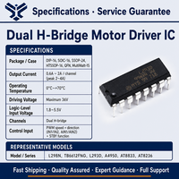 Circuit intégré de commande de moteur L293D, quadruple pont demi-H, DIP-16 à montage traversant, 600mA, PWM, pour moteur pas à pas CC et applications robotiques, vente en gros, en stock