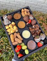 Boîte cadeau alimentaire en carton rigide noir haut de gamme, écologique, en matériaux recyclés, avec compartiments, plateau pour collations, desserts, sauces, emballage