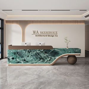 Mesa de recepção do escritório high-end moderno customizável para a empresa Front Desk Beauty Salon Caixa registradora Vendas Hotéis feitos MDF - Product Image 4