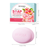 Savon Moussant BIOAQUA Pêche Macaron 100g - pH 6.5 Doux, Nettoyage en Profondeur à 97%, Parfum Sucré 24H, Sans Alcool ni Blanchissant