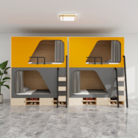 Lit superposé en bois massif pour dortoir étudiant, hôtel e-sport ou appartement moderne de type capsule spatiale