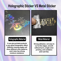 Étiquette en cristal holographique 3D de luxe, autocollant personnalisé UV DTF laser, effet métallique brillant, décalcomanie pour flacon cosmétique