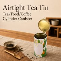 Boîte à thé ronde hermétique personnalisée avec logo imprimé, en fer blanc de qualité alimentaire, pour emballage cadeau de nourriture, café, biscuits