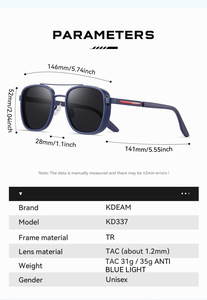 <span class=keywords><strong>KDEAM</strong></span> <span class=keywords><strong>Gafas</strong></span> de Sol Polarizadas con Montura Cuadrada de Metal UV400, <span class=keywords><strong>Gafas</strong></span> a Prueba de Luz Azul para Pesca al Aire Libre - Product Image 6