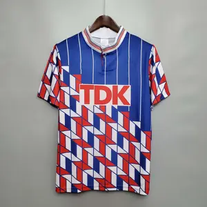 Camisa de futebol retrô, nova camisa europeia para futebol 1990