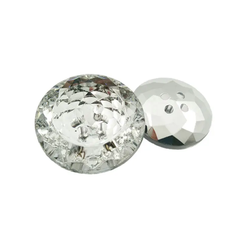 Clear plastic decorative 2-holes button round crystal clear plastic buttons