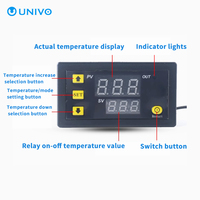 Thermostat en plastique UNIVO W3230 de haute qualité -50~120°C 12V 24V avec écran LCD, résolution 0,1°C, module d'interrupteur d'alarme à port série OEM