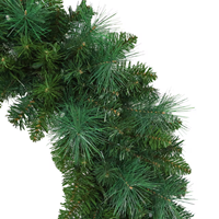 Guirlande de Noël artificielle personnalisable en PVC de 30 pouces, pré-éclairée, avec aiguilles de pin mélangées, pour décoration murale de Thanksgiving
