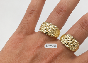 14k Gold Nugget <b>Ring</b> Custom 10mm/12mm/15mm Copper Inlay Rhodium Hip Hop Fine Jewelry <b>for</b> <b>Men</b>/Women Wedding/Father's Day Gift - Product Image 6