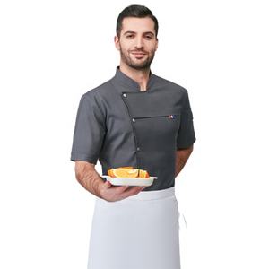 Sunyue all'ingrosso cotone a buon mercato uniforme da cucina a maniche corte da donna cappotti da Chef nero personalizzato giacche da cucina cappotto da lavoro bianco - Product Image 5