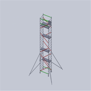 Tour d'échafaudage mobile en aluminium à forte capacité de charge 1,4 x 1,8 x 6 m, système d'échafaudage en alliage d'aluminium 6063 - Product Image 4