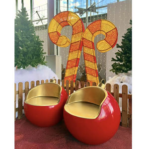 Büyük Noel Topları Dev Dış Mekan Süsü Oturma Dekorasyon Malzemeleri Alışveriş Merkezi Süsü Sandalye Fiberglas Dinlenme Topu Etkinlik - Product Image 6