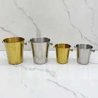 Luxe Or 3L 5L Bar Seau À Glace Champagne Refroidisseur En Acier Inoxydable Bière Refroidisseur Bac À Glaçons Bac À Boissons pour Pique-Nique De Fête