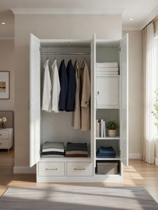 Armoire en acier pour la maison, armoire métallique pour vêtements, placard de rangement avec grand espace de rangement et <span class=keywords><strong>roulettes</strong></span> - Product Image 1