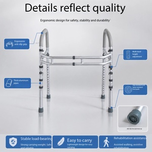 No Drilling Shower Handle Safety Grab Bars with 3 Suction Cups Bathroom Rails Aid for Seniors Elderly Wall Toilet Support - Product Image 1