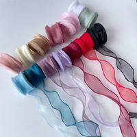 Ruban en tulle queue de poisson simple, très populaire, pour bordure de gâteau, bouquet de fleurs fraîches, matériaux DIY, accessoires pour cheveux, nœuds