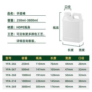 White <b>Plastic</b> Bucket 250ml 500ml 1000ml 1800ml 3800ml Square Hdpe Food Grade Chemical Household Beverage <b>Packaging</b> - Product Image 1