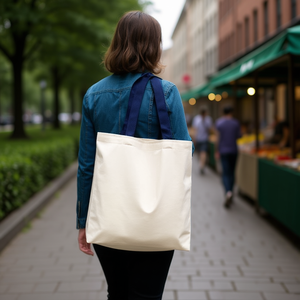 Borsa in tela multiuso Ilan 34x42cm blu navy con manico - Product Image 2