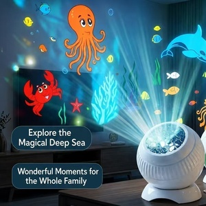 Proyector LED Dinámico <span class=keywords><strong>de</strong></span> Olas Oceánicas Giratorias, Recargable por USB, Brillo Ajustable, Lámpara Nocturna Infantil <span class=keywords><strong>de</strong></span> ABS para Dormitorio, Cine en Casa - Product Image 5
