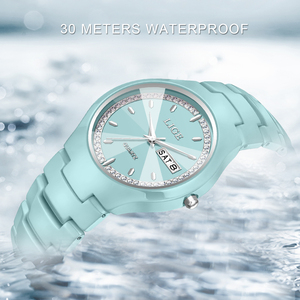 <span class=keywords><strong>Reloj</strong></span> <span class=keywords><strong>de</strong></span> Cerámica Cian LIGE LG89267 para Mujer, <span class=keywords><strong>Reloj</strong></span> <span class=keywords><strong>de</strong></span> Pulsera con Cristales <span class=keywords><strong>de</strong></span> Estrás, Analógico <span class=keywords><strong>de</strong></span> Cuarzo, Resistente al Agua, Elegante, OEM - Product Image 5