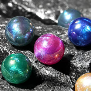 Nouveau produit créatif acrylique couleur unie foncée UV galvanoplastie Quicksand perles rondes en vrac bricolage perles de chaîne de téléphone portable - Product Image 1