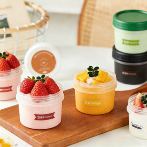 Etiquetas Autoadhesivas Personalizadas para Vasos de Yogur de Plástico PP de Grado Alimenticio de 100ml~500ml, Vaso Desechable para Yogur Frío, Helado y Pudín - Product Image 3