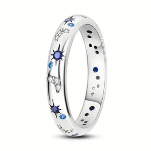Bagues de couple pour homme et femme, serties de diamants, ciel étoilé, bagues pour l'index, vente en gros - Product Image 1