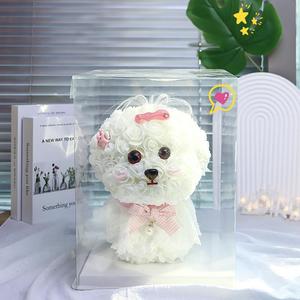 Offerta Speciale: Fiore Eterno Multicolore Romantico a Lunga Durata, Bichon Frise con Scatola, <span class=keywords><strong>Serie</strong></span> di Fiori Artificiali per Anniversario - Product Image 4