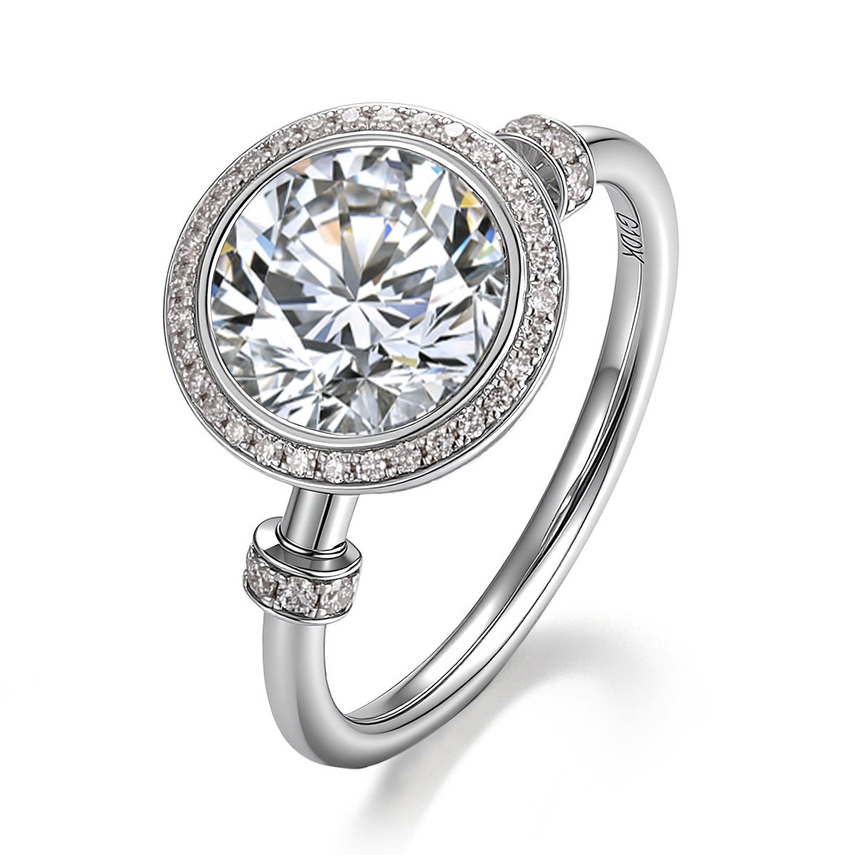 Anillo de compromiso de oro de 10 quilates con diamante cultivado en laboratorio