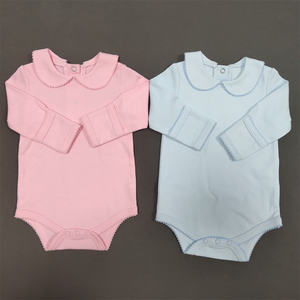 Haute qualité bébé vêtements filles garçons 0-12 mois bébé barboteuse combinaisons unisexe tricoté bébé barboteuse avec <span class=keywords><strong>jolie</strong></span> garniture Picot - Product Image 2