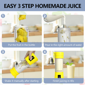 Điện Mini USB tự làm sạch máy ép trái cây Máy xay sinh tố với 6 lưỡi thép không gỉ xách tay 380ml công suất công cụ nhà bếp - Product Image 4