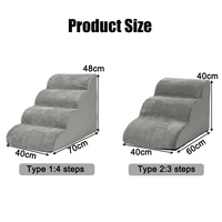 PiCiPaw Escaliers pour animaux de haute qualité Escaliers amovibles et élastiques pour chats en éponge 3 marches/4 marches Rampe pour chiens pour lits hauts et canapés