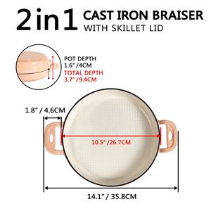 Colección de Utensilios de Cocina Multiusos Esmaltados 2 en 1, Sartén y <span class=keywords><strong>Cocotte</strong></span> de Hierro Fundido - Product Image 3