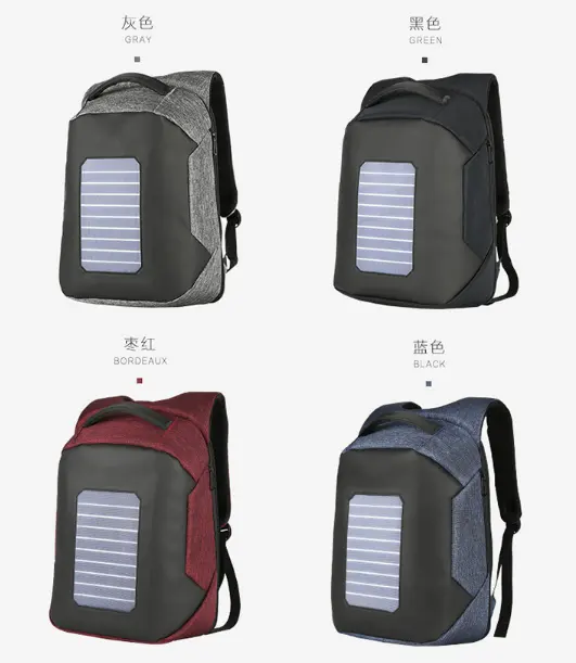 Factory wholesale travel waterproof laptop usb solar power panel charger backpack