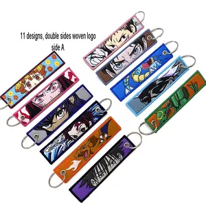 YYX Stock Cartoon keychain Fabric Keychain Woven key chain luggage tag Anime Embroidery Keychain Embroidered Jet Tag Key Tag