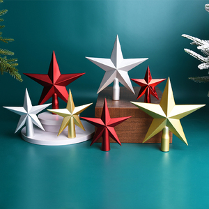 Hatty Eco-Friendly Christmas Tree <b>Top</b> Star Plating Accessories with Customizable Color 12/15/20CM for Home Decor and <b>Halloween</b> - Product Image 2