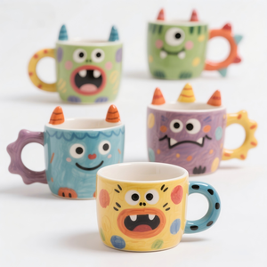 Portalápices de Hormigón con Diseño de Pequeño Extraterrestre Kawaii, Macetero de Cemento Colorido y Divertido, Decoración de Escritorio con Monstruo <span class=keywords><strong>3D</strong></span>, Regalo Original - Product Image 3