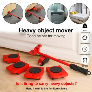 Juego de 5 Herramientas para Mover Muebles, Rodillo para Mover Objetos Pesados con Barra, Elevador de Muebles con Ruedas, Herramienta Profesional para Mudanzas - Product Image 5